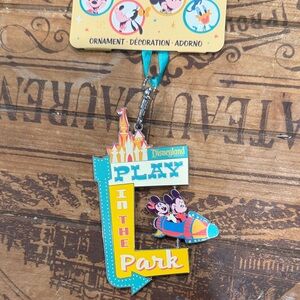 Disney Yellow & Teal Play in the Park Ornament Keychain